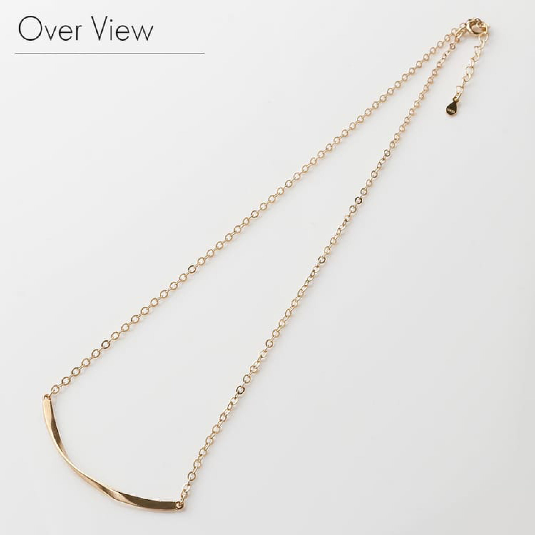 【S925/18KGP】ねじりカーブチタンネックレス