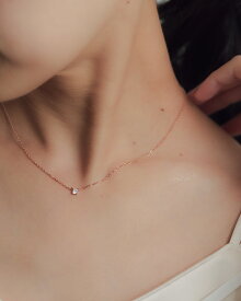 【P5倍×MAX2,000円OFFクーポン配布中】ネックレス レディース ジルコニア ジルコニアネックレス ショートネックレス チェーン 一粒 3mm 小ぶり 華奢 キラキラ Silver925 シルバー925 金メッキ 金属アレルギー対応 普段使い