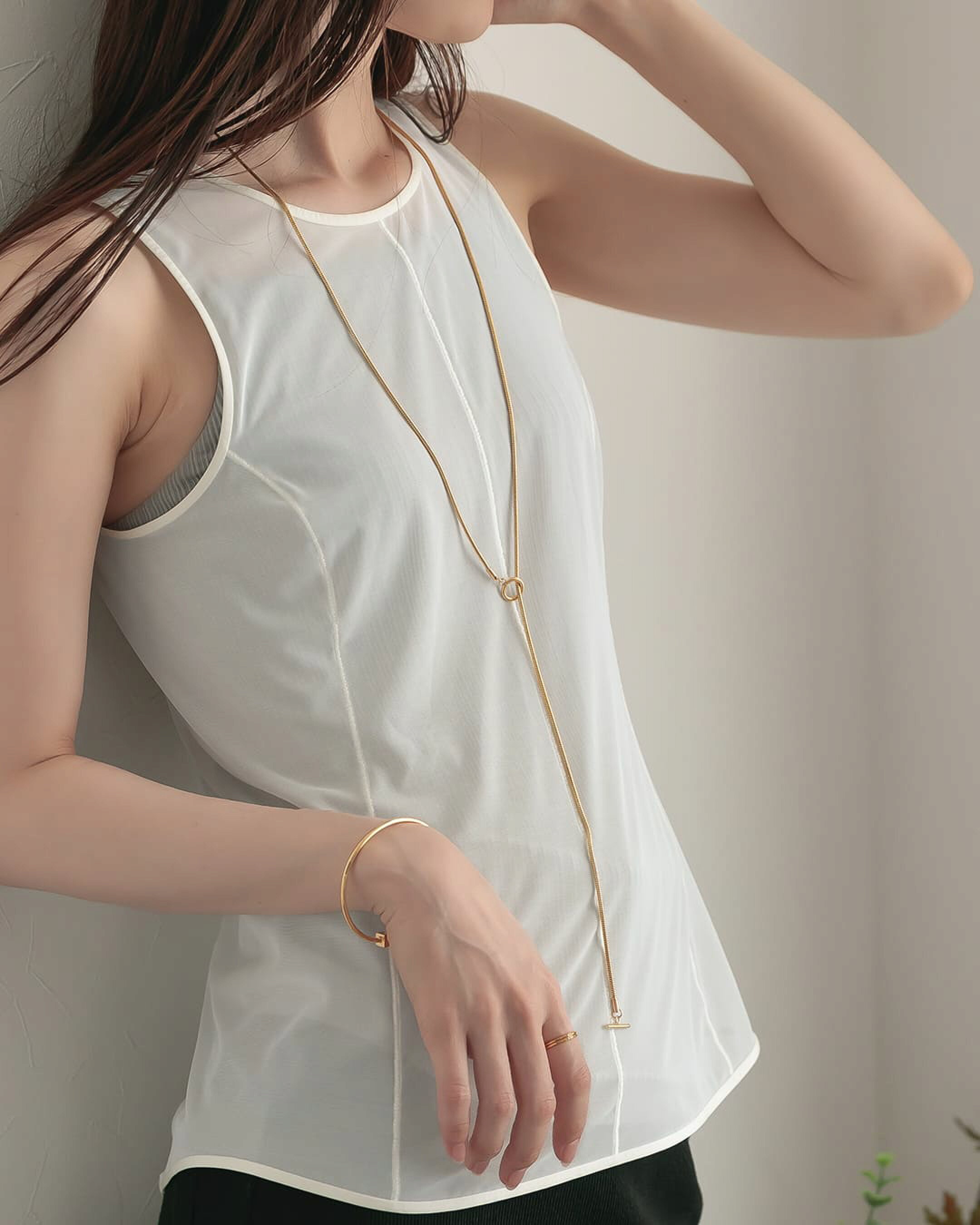 【18KGP】マンテルモチーフロングネックレス