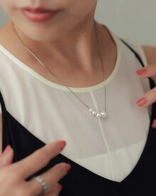 ネックレス レディース チェーンネックレス チェーン 貝パール 人工パール 4連 8mm 4mm 38cm Silver925 シルバー925 18KGP 18金メッキ 金属アレルギー対応 普段使い 大人 上品 フェミニン
