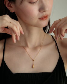 ネックレス チェーンネックレス 金属アレルギー対応 調節可能 調節できる トライアングル モチーフ 42cm 雫 しずく ステンレス 18KGP 18金メッキ 金アレ対応 カジュアル 上品 普段使い 大人 シンプル