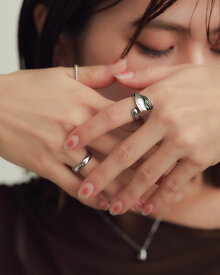 【P5倍×MAX2,000円OFFクーポン配布中】リング 指輪 ニュアンスリング インパクトリング 5号 13号 フリーサイズ オープンリング ニュアンス 大ぶり 重ね着け 重ね付け 18KGP 18金メッキ 金属アレルギー対応 金アレ対応 普段使い