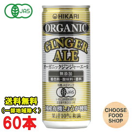 光食品 オーガニックジンジャーエール 250ml缶×30本入×2ケース 国産生姜 炭酸飲料 有機JAS 送料無料（北海道・東北・沖縄除く）