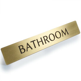 真鍮 ドア プレート 「 BATHROOM 」 バスルーム 風呂 12cm x 2cm