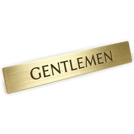 真鍮 ドア プレート 「 GENTLEMEN 」 トイレ 男 男性用 便所 12cm x 2cm