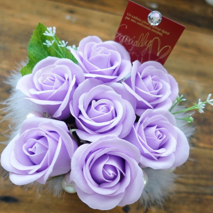 楽天市場】薄紫 パープル バラ 花束 誕生日プレゼント 花 男性 女性 