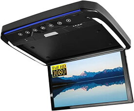 15.6インチ 大画面 フリップダウン モニター 1920*1080 解像度 HDMI2系統入力 外部入力 ドア連動 水平開閉120度オートディマー機能付き USB・SD機能付き 12ヶ月保証対応 日本語説明書付き