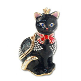 ジュエリーボックス 【 クラウンキャット 】 アクセサリーボックス 宝石箱 ジュエリーケース アクセサリーケース 雑貨 インテリア小物 置物 小物入れ 動物 ペット ねこ 猫 ネコ 可愛い ギフト プレゼント 贈答品 内祝い お返し お礼 お祝い 【 PICALS ピカルス 正規品 】
