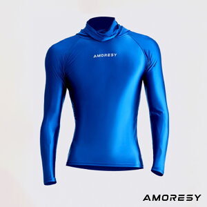 AMORESY アモレシー Hyperion パーカー フーディ ハイネック フェイスマスク ナイロン スパンデックス トレーナー メンズ スポーツウェア インナー ジョギング ジム トレーニング スポコス コス