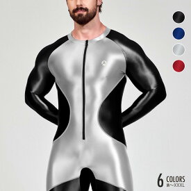 AMORESY アモレシー Centurion メンズ ボディスーツ 全身タイツ フロントジップ ヒーロースーツ アニメ コスプレ 単色 ツートン 肌着 インナー ナイロン スパンデックス コスチューム コスプレ 特撮 送料無料