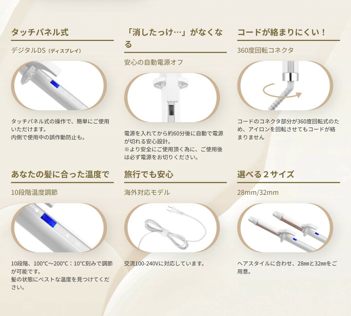 楽天市場】【10%OFF/正規品】絹女 カールアイロン 28mm / 32mm シルク  