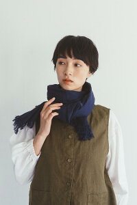 fog linen work LWS230-91 ロセリエ スカーフ  *ブルーインディゴ*