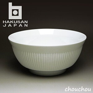 白山陶器 よしず彫 6寸めん丼 18.5×18.5×8.5cm 【HAKUSAN 波佐見焼 デザイン雑貨 阪本やすき 白磁 ギフト 陶磁器 プレゼント お祝い ディナー パーティー どんぶり 丼茶碗 麺 うどん 蕎麦 そば ラー