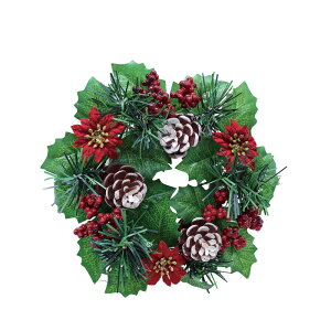 ポインセチアコーンリース             花材 アレンジ 材料 資材 趣味 手芸 雑貨 装飾 飾り ディスプレイ デコレーション ハンドメイド クラフト アート おしゃれ 素敵 かわい