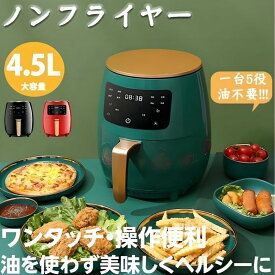 健康人生の第一歩!!ノンフライヤー 電気フライヤー エアフライヤー 6L大容量 タッチパネル 1-4人適用 油なし揚げ 過熱保護 低カロリー 健康 唐揚げ 家庭用