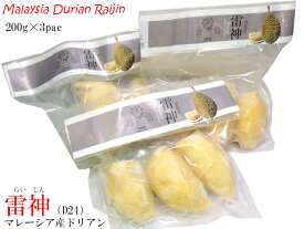 ドリアン 榴蓮 雷神（D24）マレーシア産 冷凍200g×3袋（他の配送方法と同梱不可）