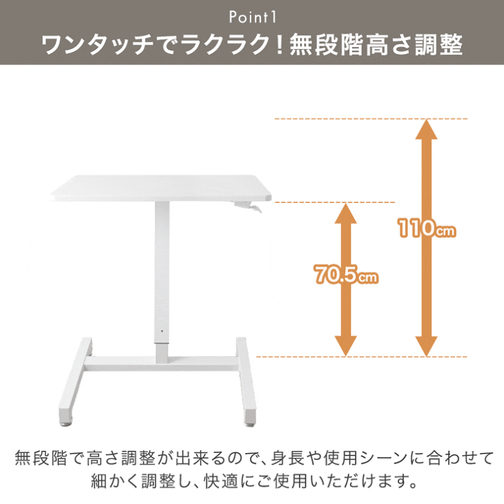 楽天市場】片手で楽々ワンタッチ 昇降デスク スタンディングデスク 幅