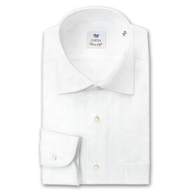 長袖 ワイシャツ メンズ CHOYA Classic Style スリムフィット Yシャツ 白無地 ブロード ワイドカラーシャツ 綿100% ホワイト (ccd002-100) 就活 冠婚葬祭