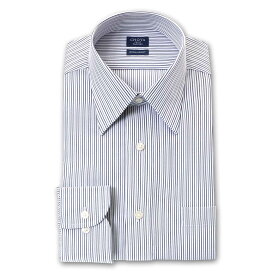 Yシャツ 日清紡アポロコット 長袖 ワイシャツ 形態安定 レギュラーカラーシャツ 綿100% グレー モノトーンストライプ メンズ CHOYA SHIRT FACTORY(cfd714-455) (sa1)