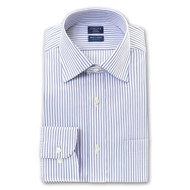 Yシャツ スリムフィット アポロコット 長袖 ワイシャツ メンズ 形態安定 ブルーパープルストライプ ワイドカラー 綿100% CHOYA SHIRT FACTORY(cfd832-450)