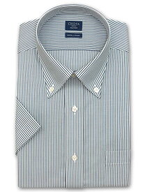 Yシャツ 日清紡アポロコット 半袖 COOL CONSCIOUS ワイシャツ メンズ 夏 形態安定 ネイビーストライプ ボタンダウンシャツ 綿100% ネイビー チョーヤシャツ CHOYA SHIRT FACTORY(cfn435-455)