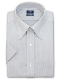 Yシャツ 日清紡アポロコット 半袖 COOL CONSCIOUS ワイシャツ メンズ 夏 形態安定 グレードビーストライプ スナップダウンシャツ 綿100% ブルー チョーヤシャツ CHOYA SHIRT FACTORY(cfn436-280)