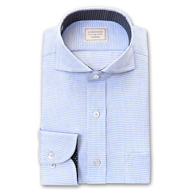 ワイシャツ メンズ 長袖 LORDSON 形態安定 ブルードビー カッタウェイ シャツ 綿100% ブルー LORDSON(cod123-250) (sa1)