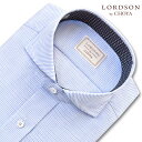 ワイシャツ メンズ 長袖 LORDSON 形態安定 ブルードビー カッタウェイ シャツ 綿100% ブルー LORDSON(cod123-250) (sa1) 2506SS