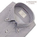 LORDSON Yシャツ 長袖 ワイシャツ メンズ 形態安定 ブラックグラデーション ロンドンストライプ ボタンダウンシャツ 綿100% レッド ブラック LORDSON by CHOYA(cod800-415) 2312CL