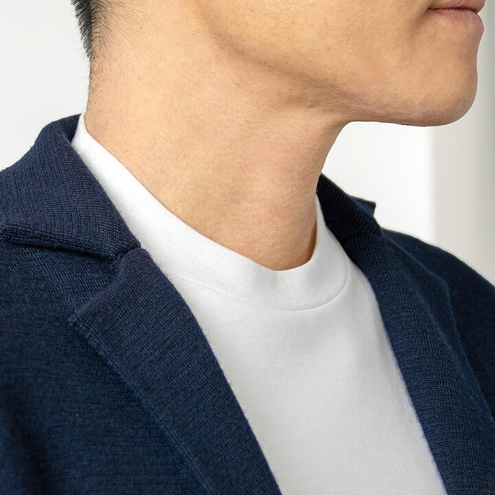 オットーネイビーニットシャツ襟レイヤード長袖カジュアルL 