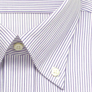 CHOYASHIRTFACTORY日清紡アポロコットCOOLCONSCIOUS長袖ワイシャツメンズ春夏秋形態安定加工パープルストライプ・ボタンダウンシャツ|綿:100%パープル(cfd338-460)