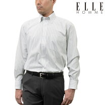 新品 未使用 ELLE HOMME エル オム 通年 長袖 ストライプ ボタンダウン ワイシャツ Sz 43-82 メンズ 大きいサイズの通販 by コンコルドストア 店