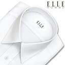 ELLE HOMME 長袖 ワイシャツ メンズ 形態安定 白ドビーストライプ レギュラーカラーシャツ 綿 ポリエステル ホワイト(zed170-200) 就活 冠婚葬祭 2312CL