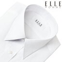 形態安定ワイシャツ メンズ 長袖 ELLE HOMME ゆったり 白ドビーストライプ レギュラーカラー 綿 ポリエステル ホワイト ドレスシャツ Yシャツ ビジネスシャツ(zed180-200)
