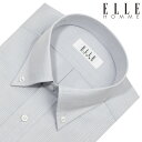 【最大1,000円OFFクーポンあり！】 ELLE HOMME ワイシャツ メンズ 長袖 形態安定加工 グレー ストライプ ボタンダウンカラー ELLE HOMME 2510ft