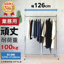 業務用ハンガーラック ストロンガー HR120 【耐荷量100kg】プロ仕様 頑丈 丈夫 強い ぐらつかない 高さ調節可能 大容量収納 組立簡単 組立式 伸縮 オプションパーツ サイドフック シンプル スリム おしゃれ シングル 126 パイプ キャスター付き 洋服掛け コート 省スペース