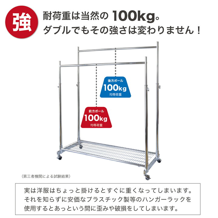 楽天市場】業務用ハンガーラックストロンガーダブル 耐荷量200kg 幅126 
