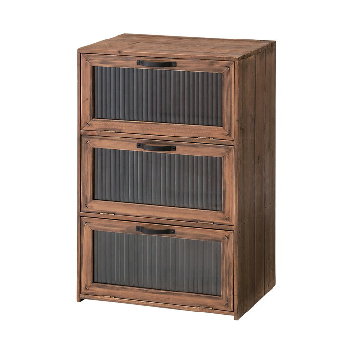 楽天市場】アンティーク風 ガラスキャビネット 3段 幅42×奥29×高60cm  