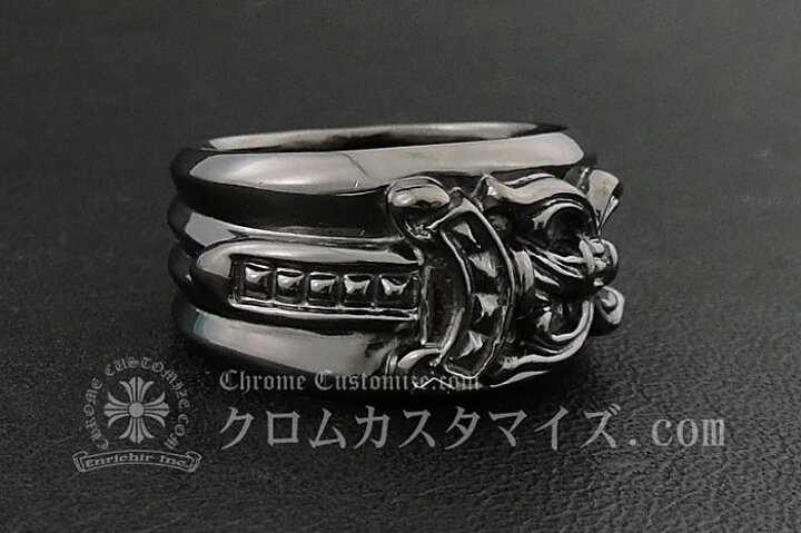 楽天市場】クロムハーツ/CHROME HEARTS ダガーリング 20.5号 ブラック 