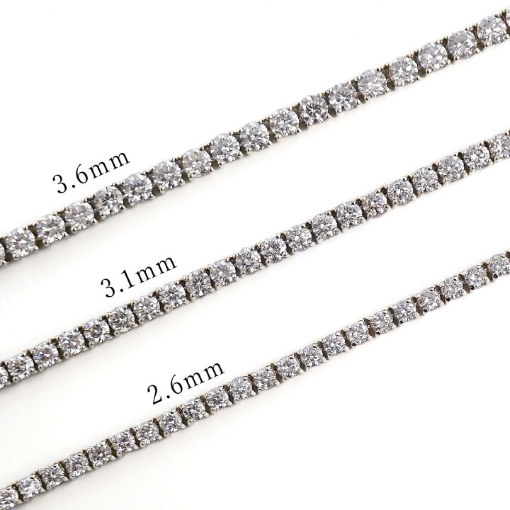 楽天市場】PT900_テニスネックレス ダイヤ_8.58ct _VS-VVS_幅2.6mm_長 