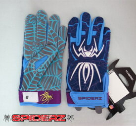 スパイダーズHYBRID バッティング手袋 一般 両手用 ネイビーブルー×ホワイト×コロンビアブルー カスタムカラー SPIDERZ-20