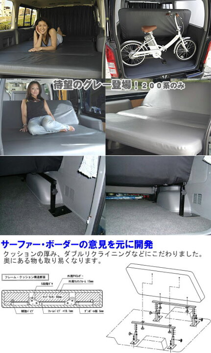 楽天市場】ハイエース 200系 ナロー用（標準車） ダブルリクライニング  
