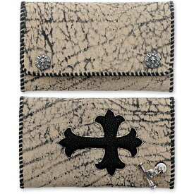 【VAN AMBURG LEATHERS　ヴァンアンバーグレザーズ　Wallet　ウォレット　財布】ラージバイカーウォレット/サンドジラフw/クロスインレイw/Tバー【送料無料】