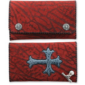 【VAN AMBURG LEATHERS　ヴァンアンバーグレザーズ　Wallet　ウォレット　財布】ラージバイカーウォレット/レッドジラフw/クロスインレイw/Tバー【送料無料】