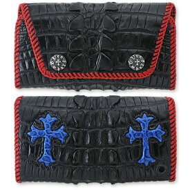 【VAN AMBURG LEATHERS　ヴァンアンバーグレザーズ　Wallet　ウォレット　財布】ラージバイカーウォレット/テイルピースアリゲーターw/2クロスインレイ【送料無料】