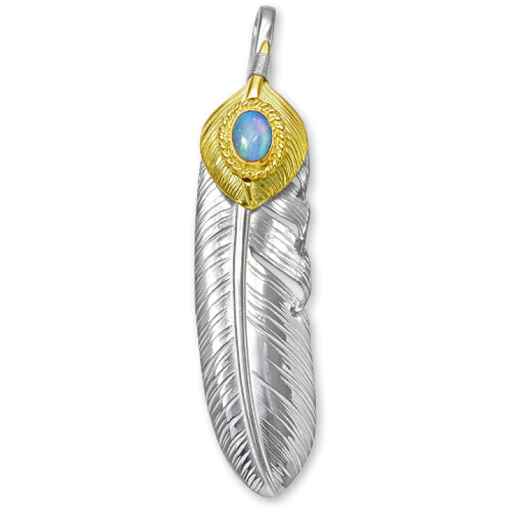 楽天市場】【鷲見太郎 Pendant ペンダント】Lフェザー&K18イエロー 