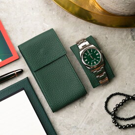 IFLW ウォッチポーチ 1本用 OLIVE LEATHER WATCH POUCH（オリーブ）IFLWatches 時計ケース 本革ケースアイエフエル ウォッチケース 収納ケース 腕時計用高級 腕時計