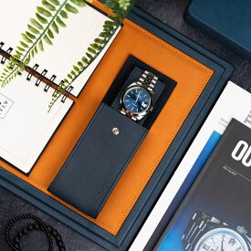 【楽天ランキング1位獲得】IFLW ウォッチポーチ 1本用 NAVY LEATHER WATCH POUCH（ネイビー）IFLWatches 時計ケース 本革ケースアイエフエル ウォッチケース 収納ケース 腕時計用高級 腕時計