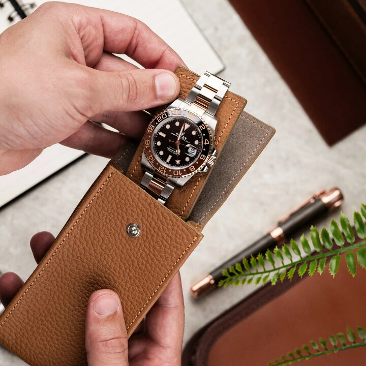 楽天市場】IFLW ウォッチポーチ 1本用 Chestnut Leather WATCH POUCH 