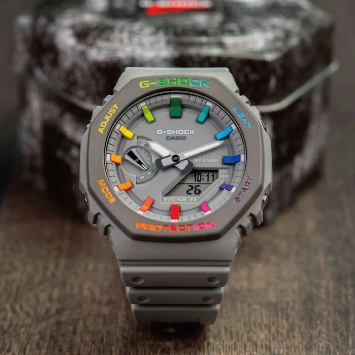 楽天市場】CasiOak GREY (カシオーク/グレーレインボー）G-Shock 